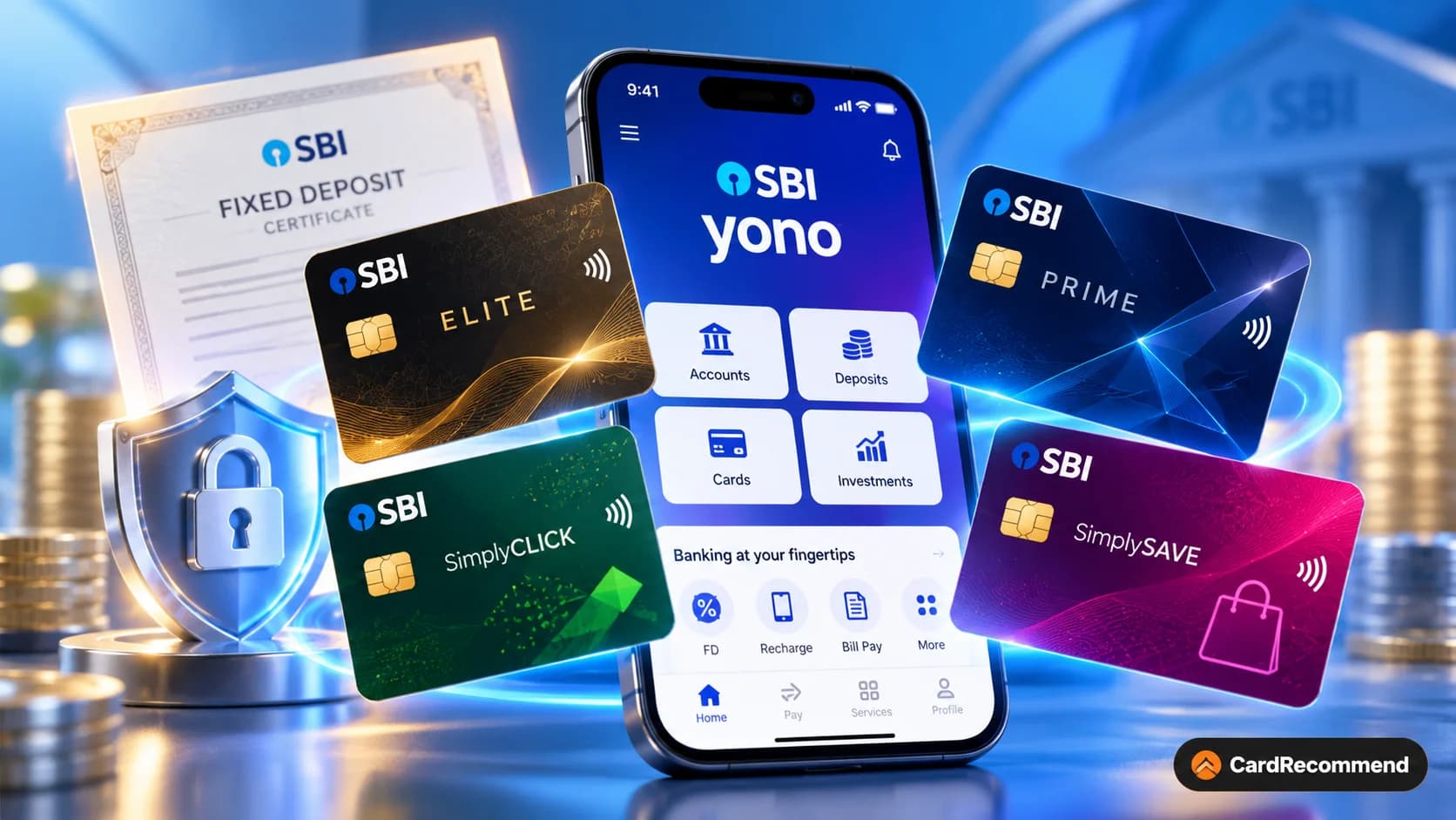SBI Launches FD-Backed ELITE, PRIME, SimplyCLICK & SimplySAVE Cards on YONO: What You Need to Know